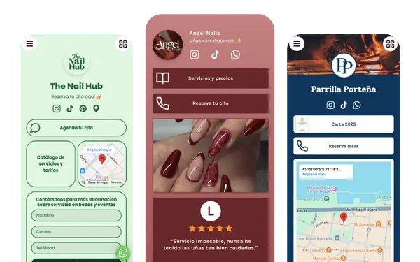 Exemple d'una pàgina Instagram link in bio centrada en reserves