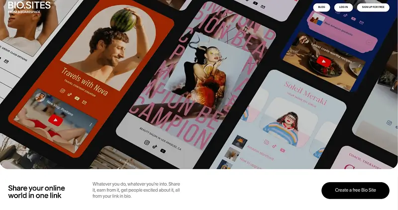 Alternativa a Linktree con Unfold Bio.sites