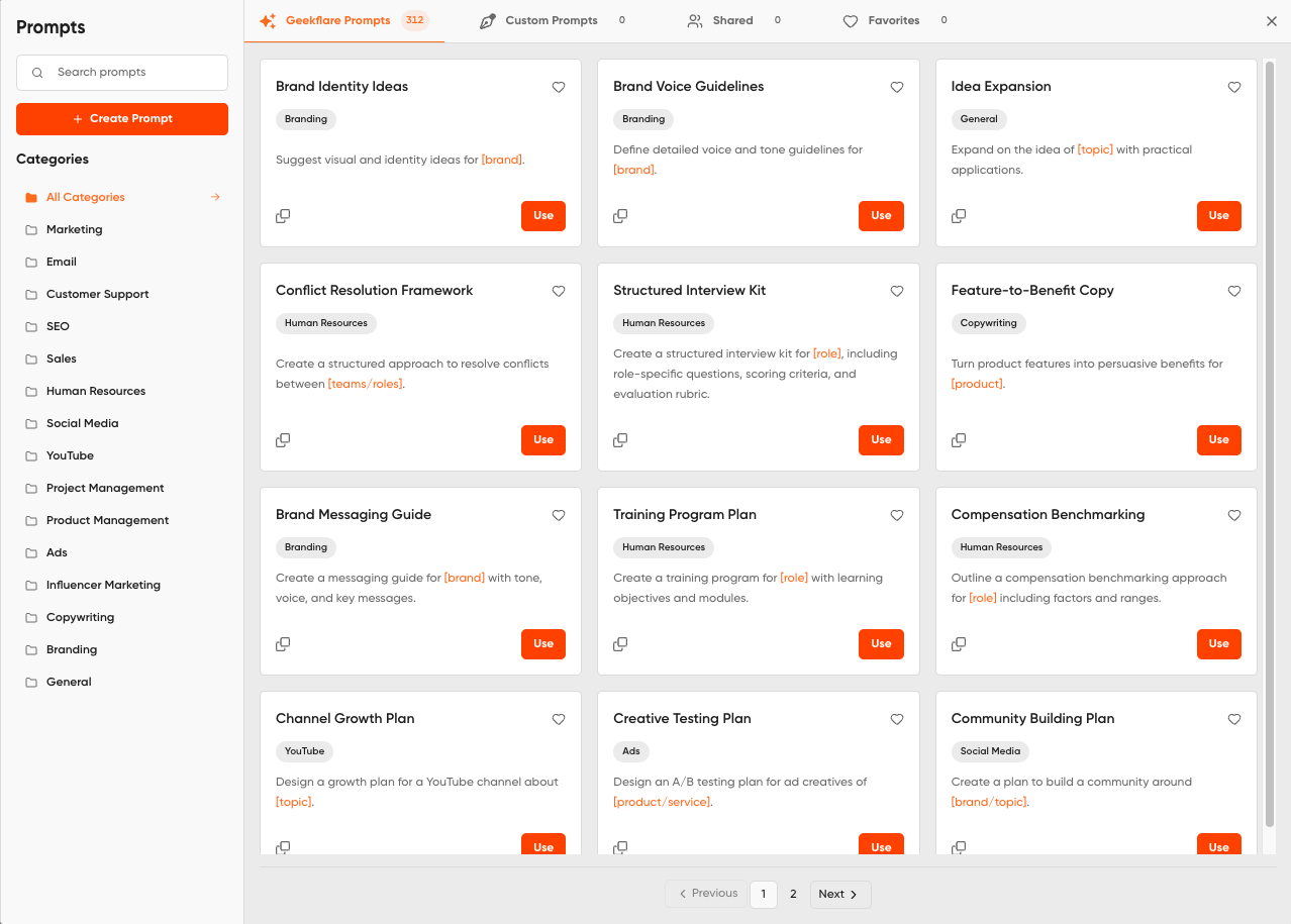 Reusable AI prompt library for small business tasks