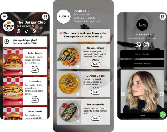 Catálogo digital con productos y pedidos por WhatsApp