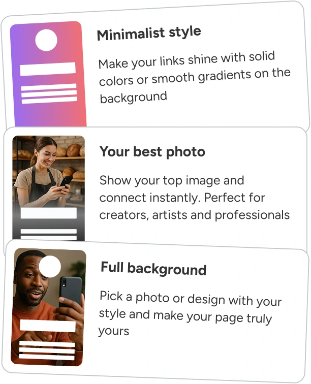 Link in bio page customization tools in atom.bio