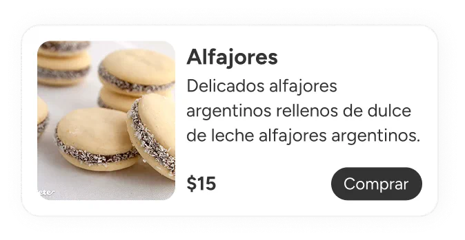 Link de producto o servicio con imagen, precio y botón en tu link in bio