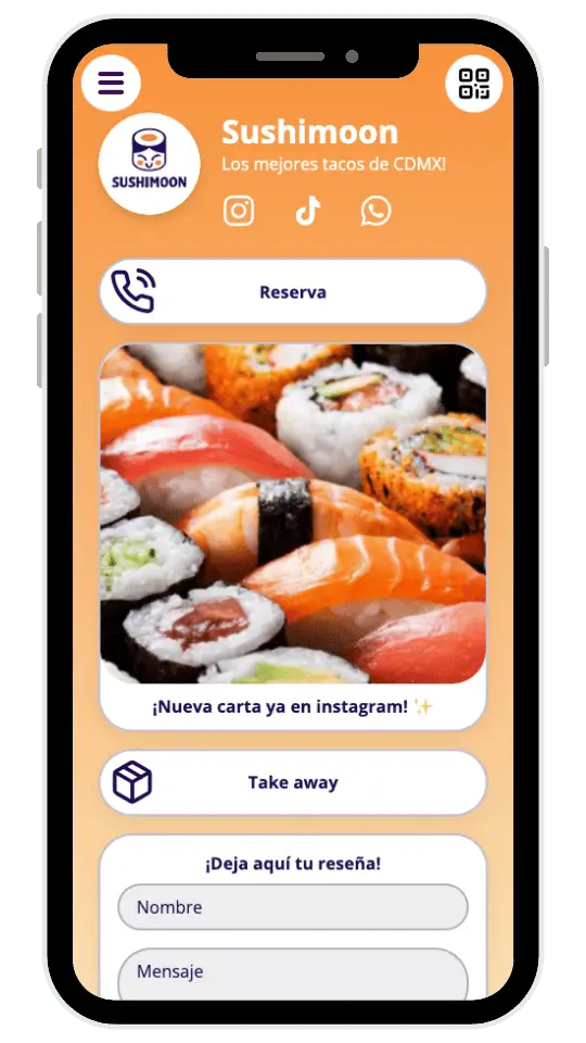 Página de restaurante — reservas, menú y formulario